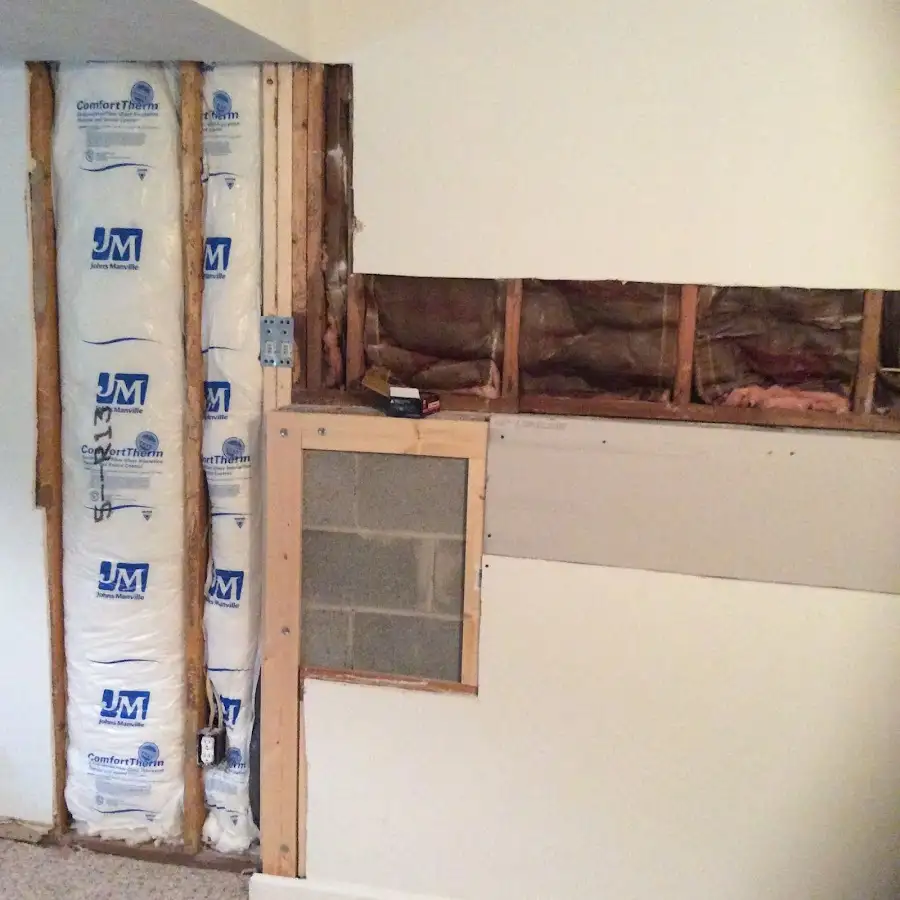 Wall insulation replacement during Structural Drying in North Reading
